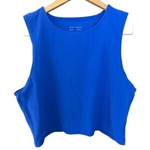 NWOT Aritzia Golden Butter Blue Essential Muscle SweatWicking Cropped TankTop-XL